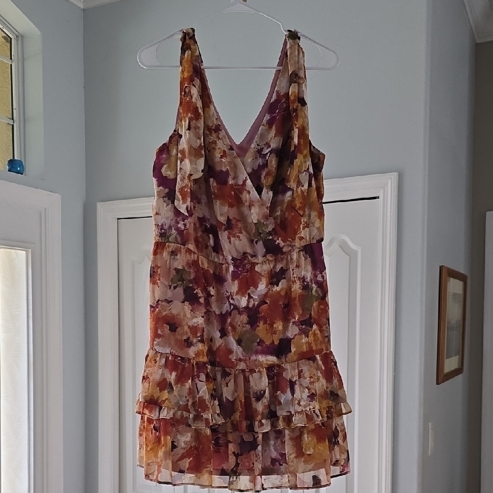 Elegant Multicolor Floral Mini Dress